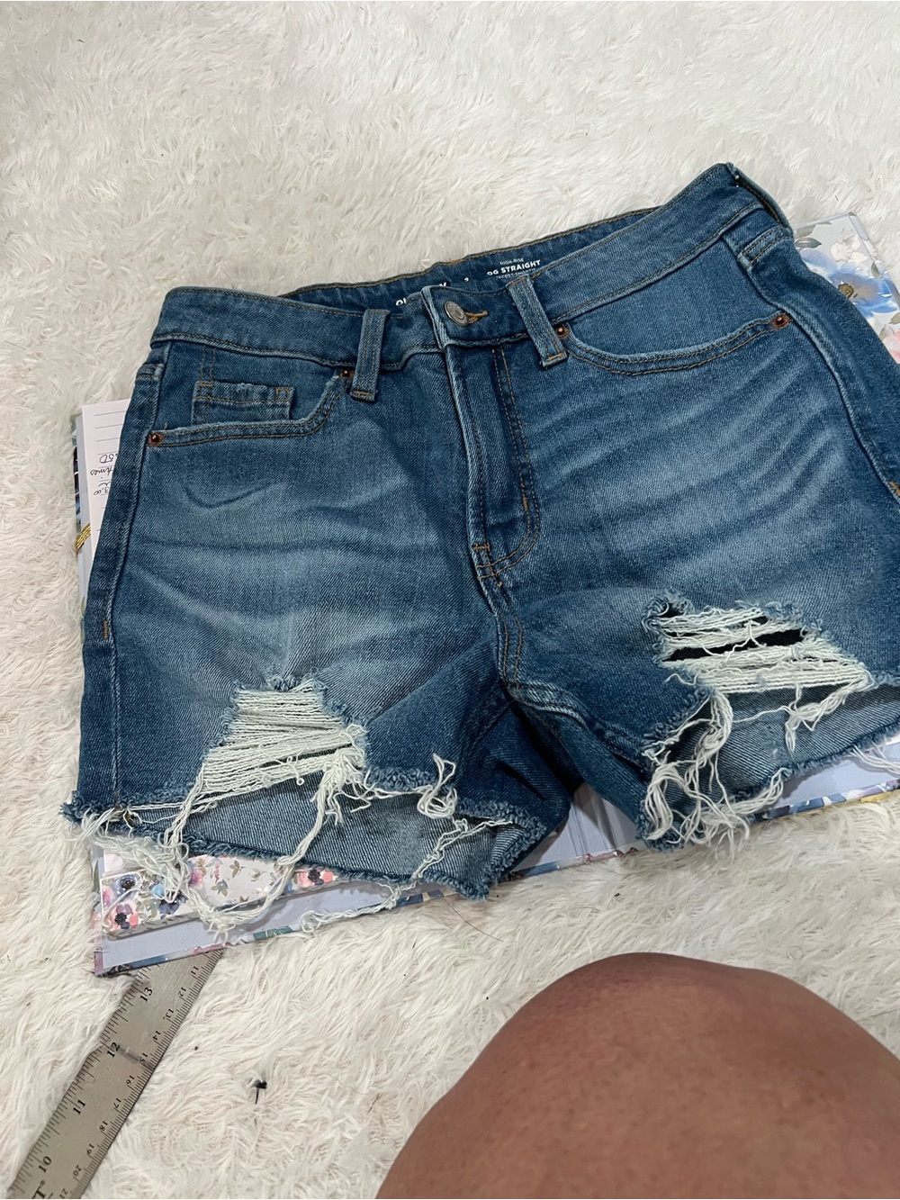 Old Navy Distressed Blue Denim Cutoff Shorts